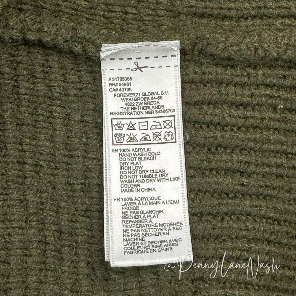 Forever21 Studded Shoulder Sweater Small S Olive - Picture 7 of 9